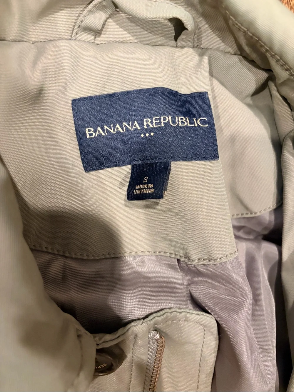 Banana Republic Light green Single-Breasted Trench Coat